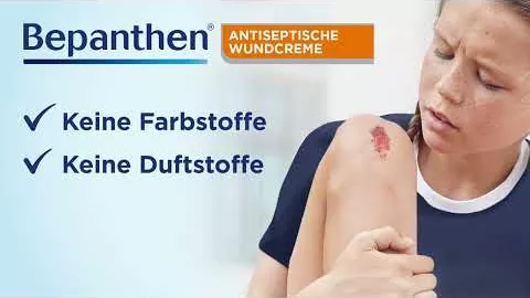 Vídeo sobre BEPANTHEN creme anti-séptico para feridas, 20 g