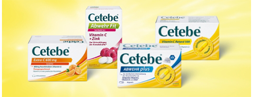 CETEBE Cápsulas de libertação prolongada de vitamina C 500 mg, 30 unid