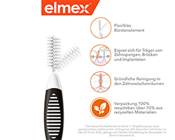 ELMEX Escovas interdentais ISO tamanho 8 1,5 mm preto, 8 unid