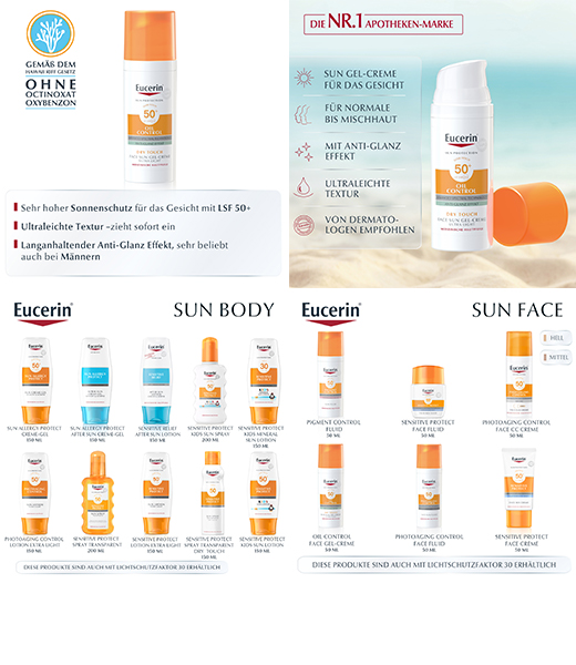 EUCERIN Sun Gel-Creme Oil Contr.Anti-Gl.Eff.SPF50+, 50 ml