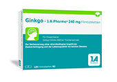 GINKGO-1A Pharma 240 mg comprimidos revestidos por película, 60 unidades
