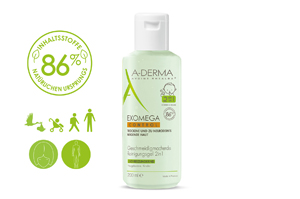 A-DERMA EXOMEGA CONTROL Gel de limpeza 2 em 1, 200 ml