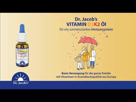 Vídeo sobre Óleo de vitamina D3 K2 gotas do Dr. Jacob, 20 ml