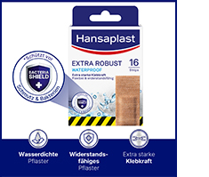 HANSAPLAST Tiras de gesso impermeáveis extra robustas, 16 peças