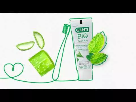 Vídeo sobre GUM Pasta de dente orgânica hortelã fresca, 75 ml