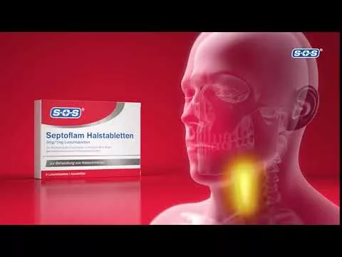Vídeo sobre Pastilhas para garganta Septoflam (8 peças)