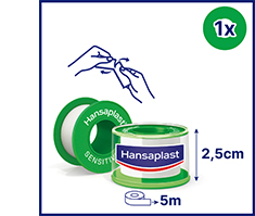 HANSAPLAST Gesso de fixação Sensitive 2,5 cmx5 m, 1 pc