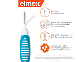 ELMEX Escovas interdentais ISO tamanho 3 0,6 mm azul, 8 unid