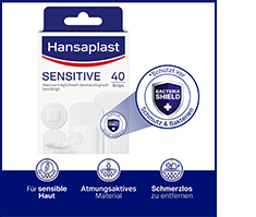 HANSAPLAST Tiras hipoalergénicas de pensos sensíveis, 40 unidades