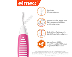 ELMEX Escovas interdentais ISO tamanho 0 0,4 mm cor-de-rosa, 8 unid