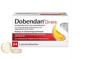 DOBENDAN Pastilhas Direct Flurbiprofen 8,75 mg, 24 unid
