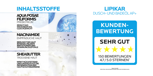 ROCHE-POSAY Óleo de banho e duche Lipikar AP+, 750 ml
