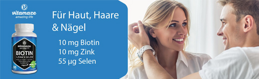 BIOTIN Comprimidos de 10 mg de dose elevada+zinco+selénio, 365 unid