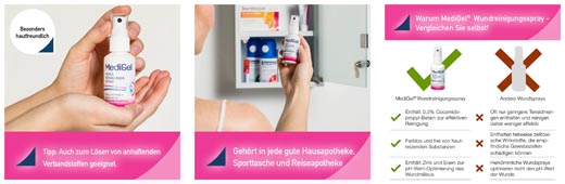 MEDIGEL Spray de limpeza de feridas, 50 ml