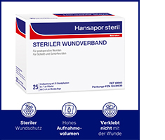 HANSAPOR penso esterilizado para feridas 6x7 cm, 25 unidades