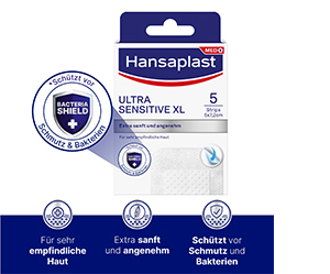 HANSAPLAST Penso para feridas ultrassensível 5x7,2 cm XL, 5 unid