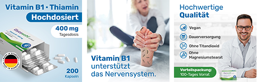 GLYCOWOHL Vitamina B1 tiamina 400 mg cápsulas de dose elevada, 200 unid