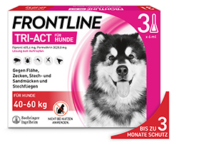 FRONTLINE Solução Tri-Act para pingar em cães de 40-60 kg, 3 peças