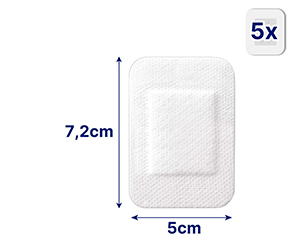 HANSAPLAST Penso para feridas ultrassensível 5x7,2 cm XL, 5 unid