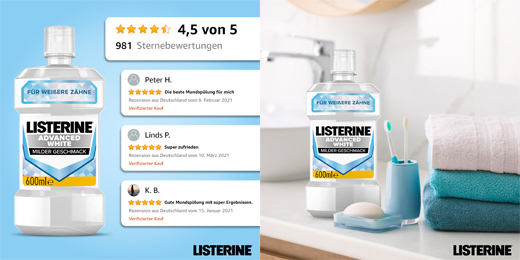 LISTERINE Mundspülung branco avançado, 600 ml