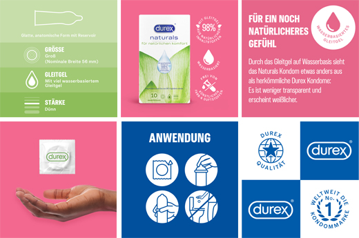 DUREX preservativos naturals com lubrificante à base de água, 10 unidades