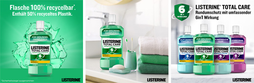 LISTERINE Colutório para proteção das gengivas Total Care, 600 ml
