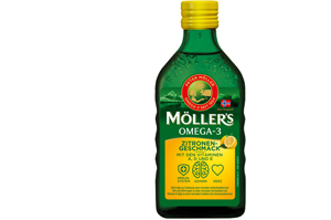 MÖLLER'S Omega-3 Óleo com sabor a limão, 250 ml