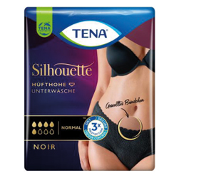 TENA SILHOUETTE normal L noir, 9 peças
