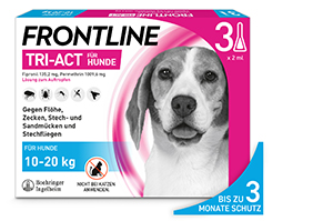 FRONTLINE Solução Tri-Act para ser gotejada em cães de 10-20 kg, 3 unidades