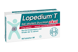 LOPEDIUM T acute para comprimidos de diarreia aguda, 10 unidades