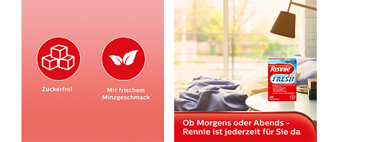 RENNIE FRESH Comprimidos mastigáveis, 24 unidades