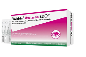 VIVIDRIN Azelastina EDO 0,5 mg/ml solução oftálmica em EDP, 20X0,6 ml