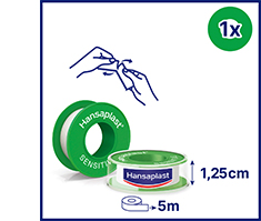 HANSAPLAST Gesso de fixação sensível 1,25 cmx5 m, 1 pc