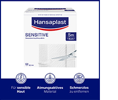 HANSAPLAST Emplastros sensíveis 8 cmx5 m rolo, 1 pc