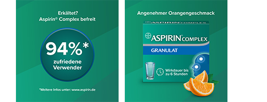 ASPIRIN COMPLEX Btl.w.Gran.z.Herst.e.Susp.z.Einn., 20 pcs