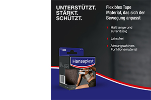 HANSAPLAST Fita adesiva desportiva de cinesiologia 5 cmx5 m preta, 1 unid