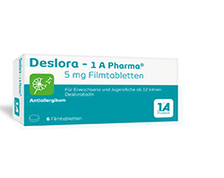 DESLORA-1A Pharma 5 mg comprimidos revestidos por película, 6 unid