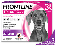 FRONTLINE Solução Tri-Act para ser gotejada em cães de 20-40 kg, 3 peças