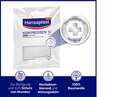HANSAPLAST Compressas estéreis 10x10 cm, 5X2 pcs