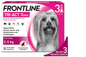 FRONTLINE Solução Tri-Act para ser gotejada em cães de 2-5 kg, 3 unidades
