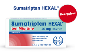 SUMATRIPTAN HEXAL para enxaqueca 50 mg comprimidos, 2 unid