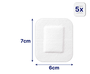 HANSAPLAST Penso sensível estéril para feridas 6x7 cm, 5 unid