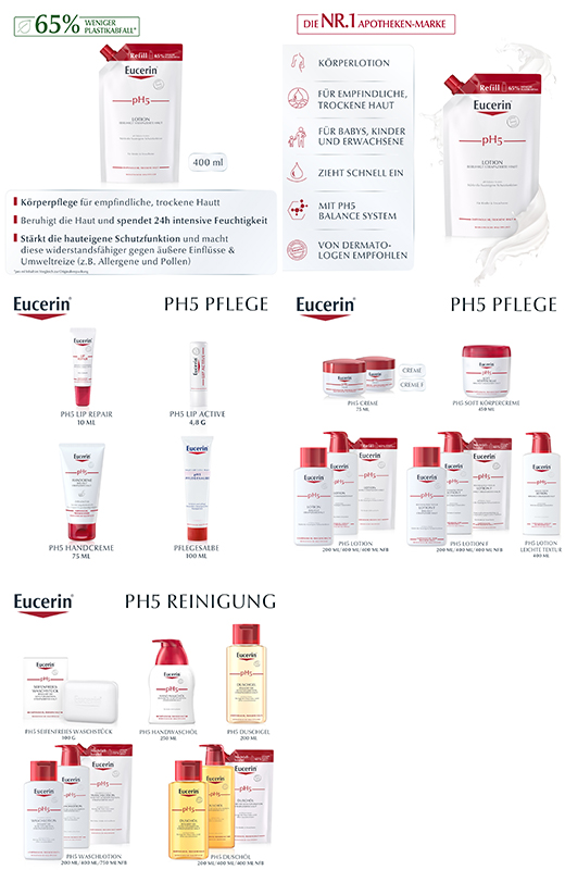 EUCERIN Recarga pH5 Loção para pele sensível, 400 ml