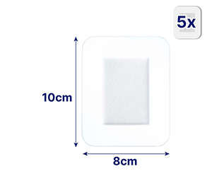 HANSAPLAST Penso esterilizado Aqua Protect para feridas 8x10 cm, 5 unid