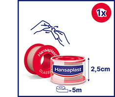 HANSAPLAST Gesso de fixação clássico 2,5 cm x 5 m, 1 pc