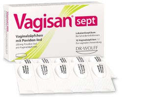 VAGISAN Supositórios vaginais com iodopovidona, 10 unidades