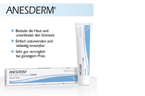 ANESDERM 25 mg/g + 25 mg/g creme + 2 emplastros, 5 g