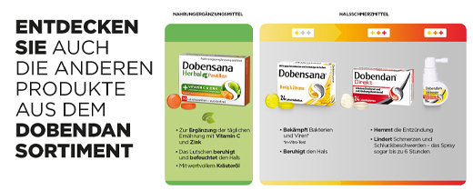DOBENSANA Vit. C com sabor a mel de ervas & Pastilha de zinco, 16 unid