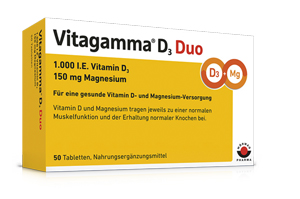 VITAGAMMA D3 Duo 1.000 I.E Vit.D3 150mg Magnes.NEM, 50 unid