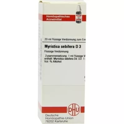 MYRISTICA SEBIFERA Diluição D3, 20 ml MYRISTICA SEBIFERA Diluição D3, 20 ml